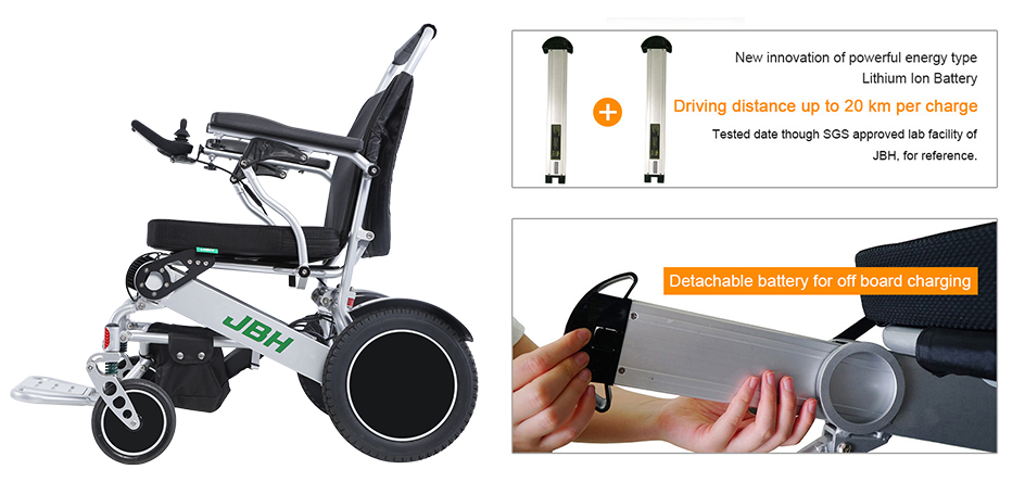 Electric Wheelchair with detachable Wheelchair