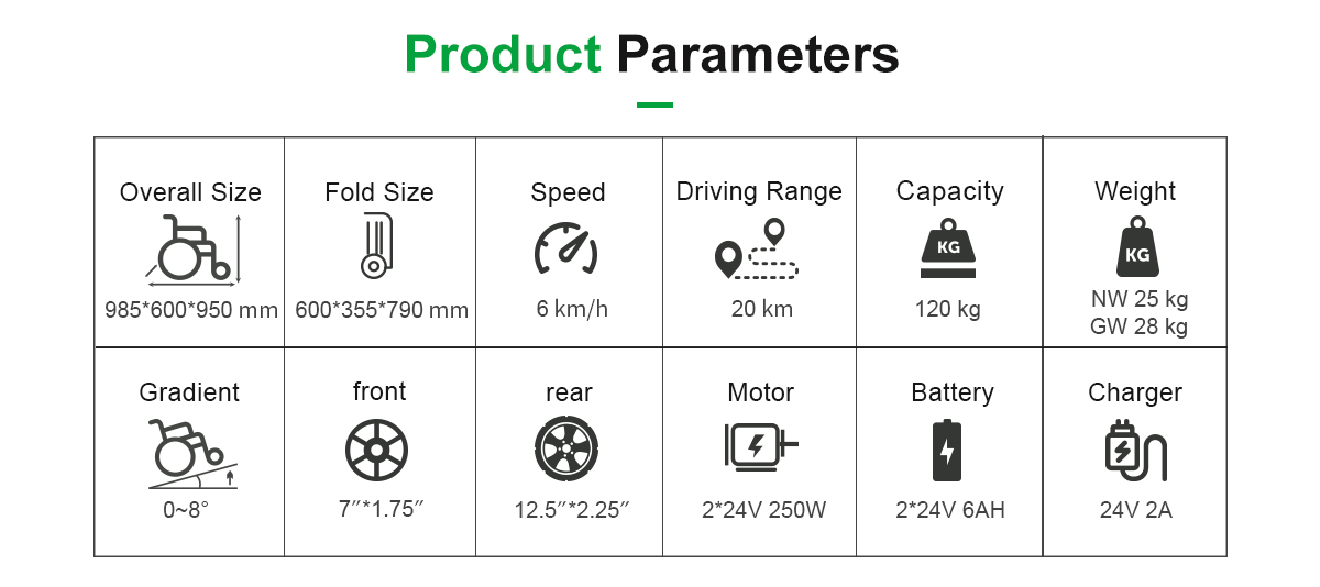 D09 electric wheelchair parameters