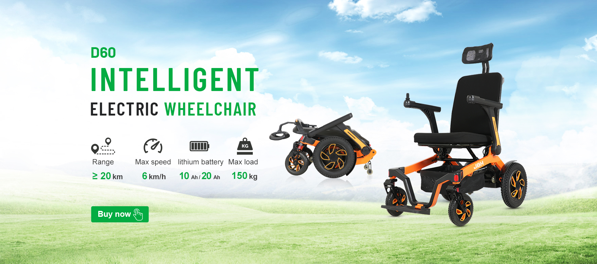 JBH Super Load-bearing Electric Wheelchair D60