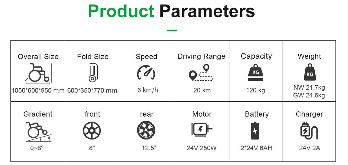 DC03 electric wheelchair Parameters